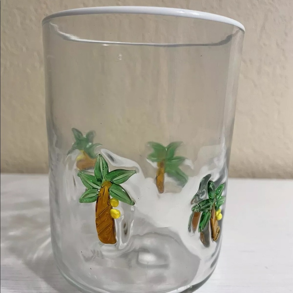 Anthropologie Bonita Palm Tree Juice Glass NEW